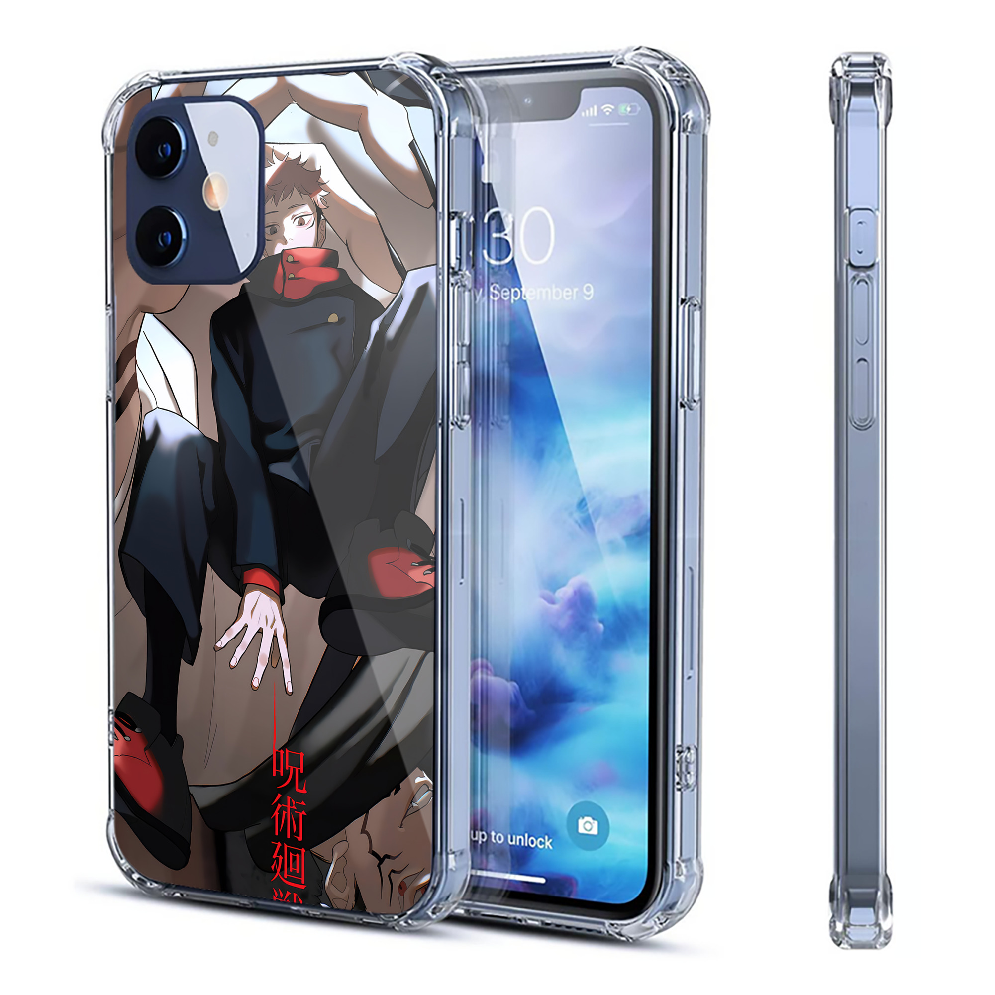 （画像用） 呪術廻戦 Jujutsu Kaisen 【iPhone 12シリーズ対応】透明スマホケース（クリアソフトケース）